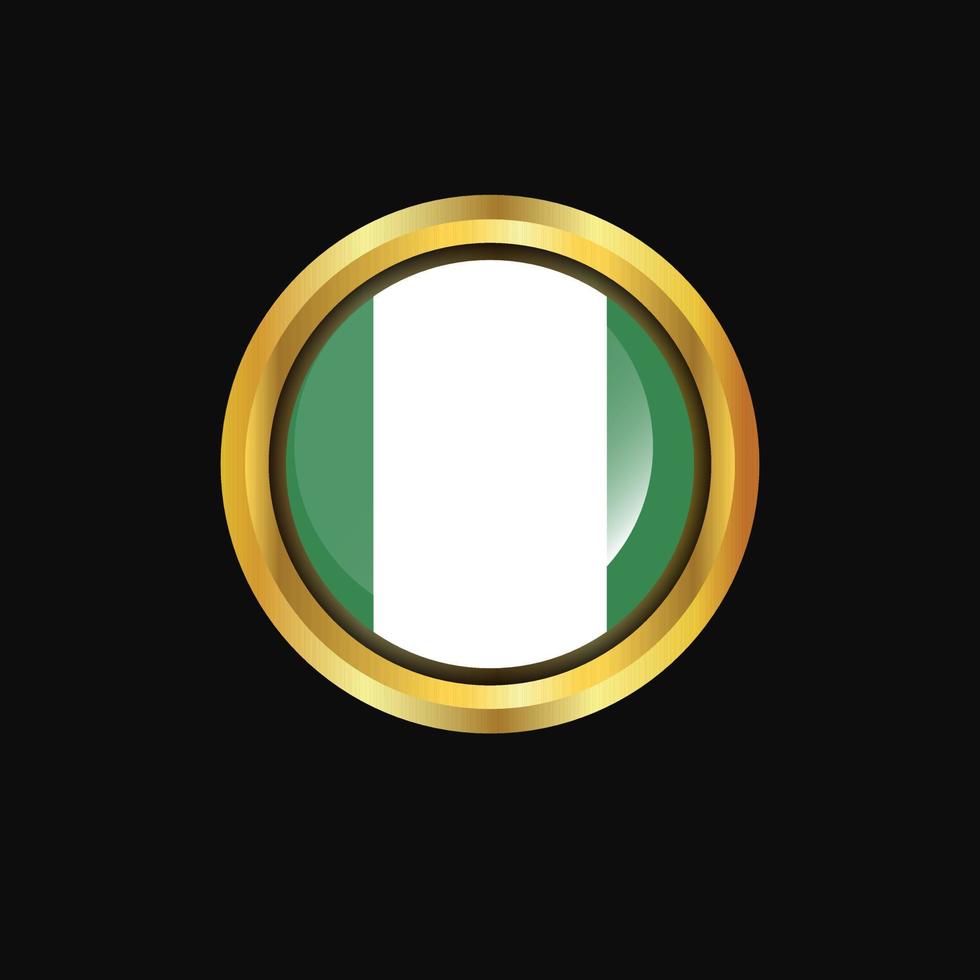 botón dorado de la bandera de nigeria vector