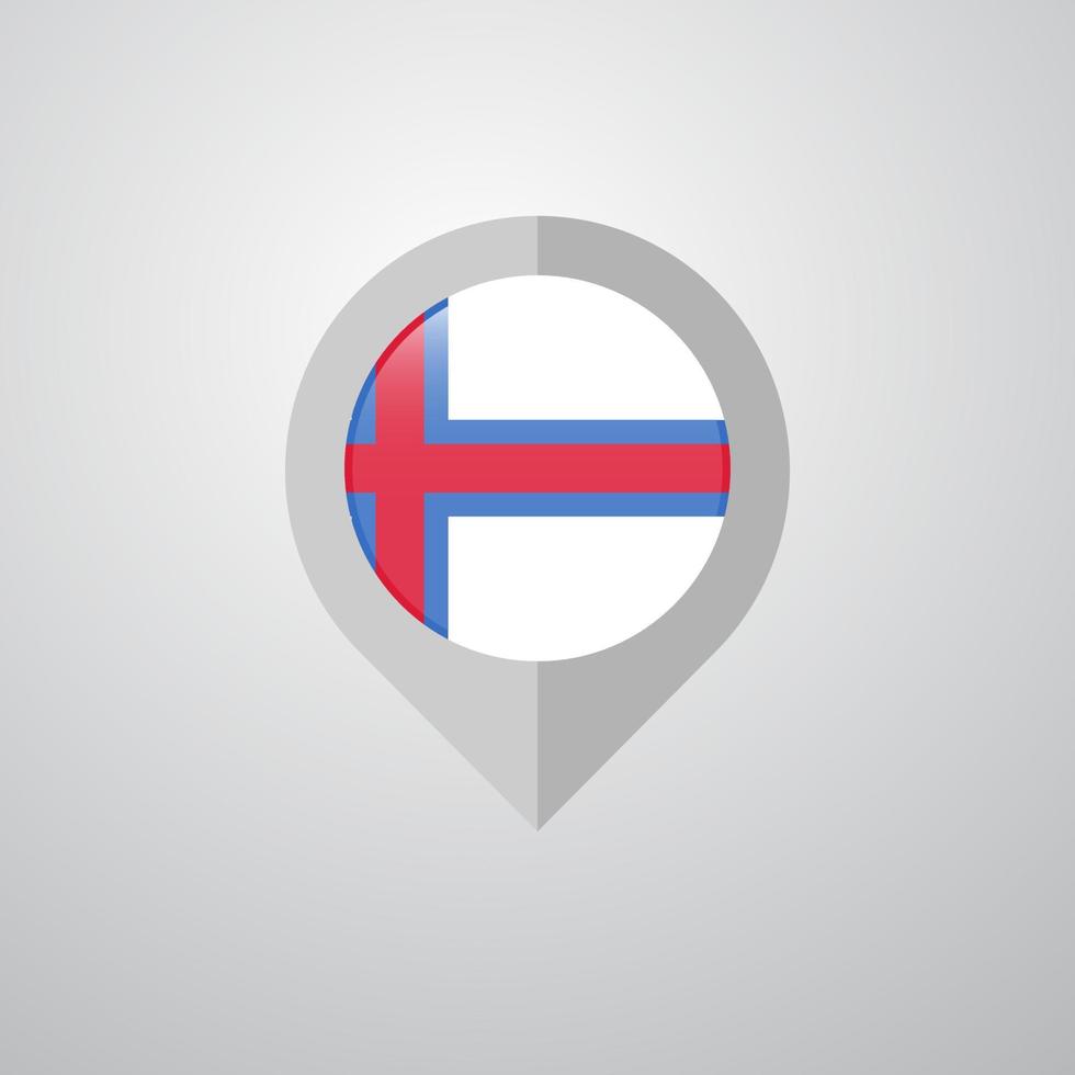 Map Navigation pointer with Faroe Islands flag design vector