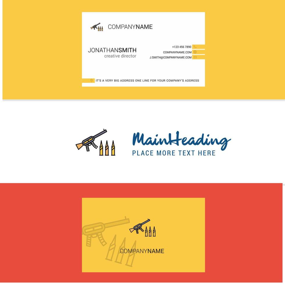 Beautiful Guns Logo and business card vertical Design Vector