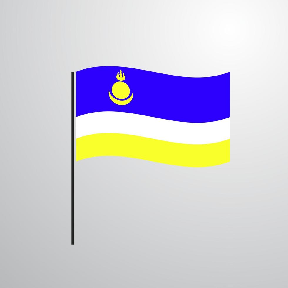 Buriatia ondeando la bandera vector