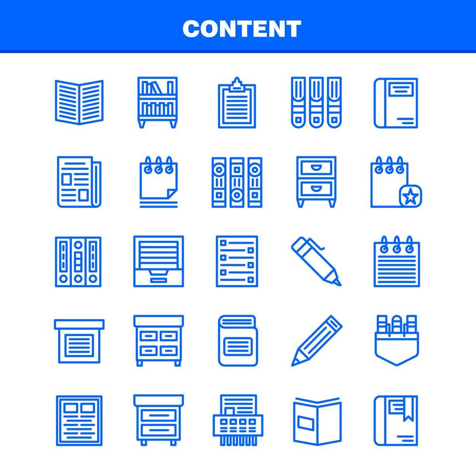 Content Line Icon Pack For Designers And Developers Icons Of Book Book Mark Content Content Pens Pocket Content Vector