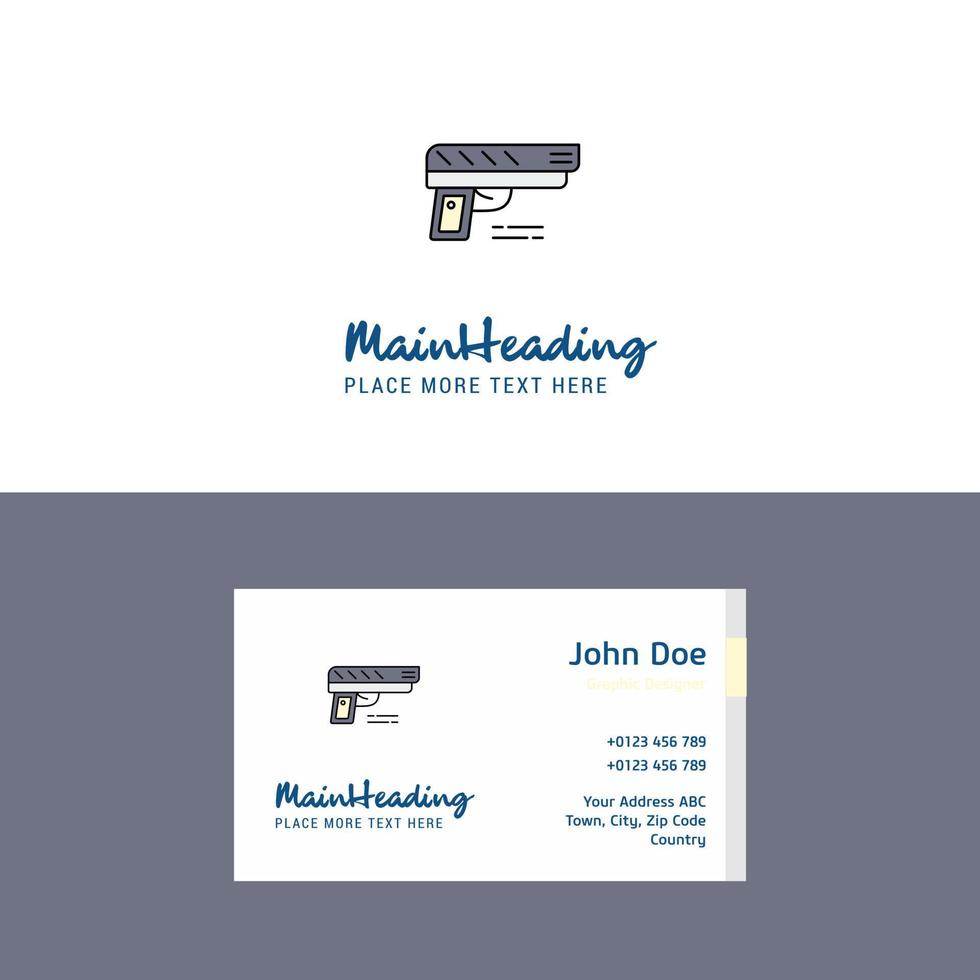 logotipo de pistola plana y plantilla de tarjeta de visita diseño de logotipo de concepto de negocio vector