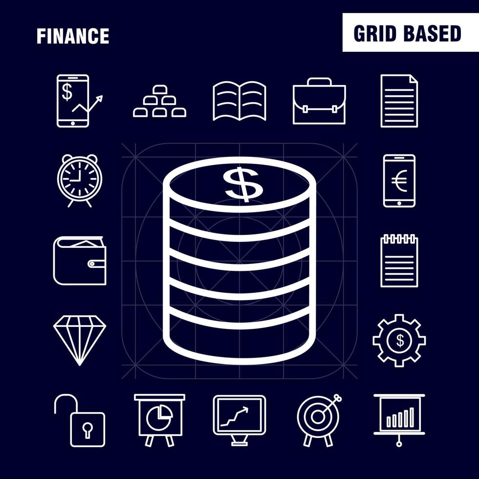 Finance Line Icons Set For Infographics Mobile UXUI Kit And Print Design Include Dollar Money Note Rupees Divide Math Plus Minus Collection Modern Infographic Logo and Pictogram Vector