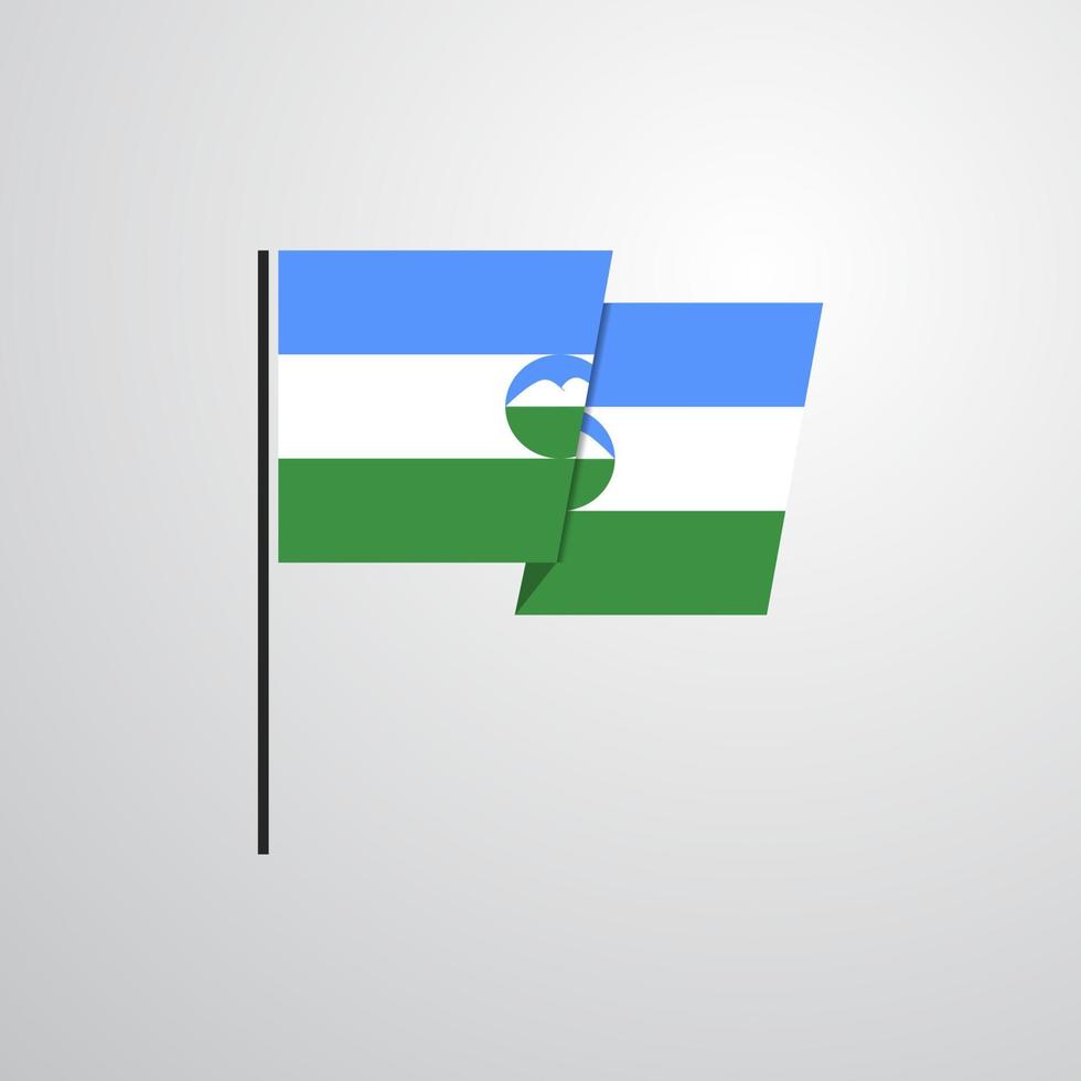 vector de diseño de bandera ondeante kabardino balkaria