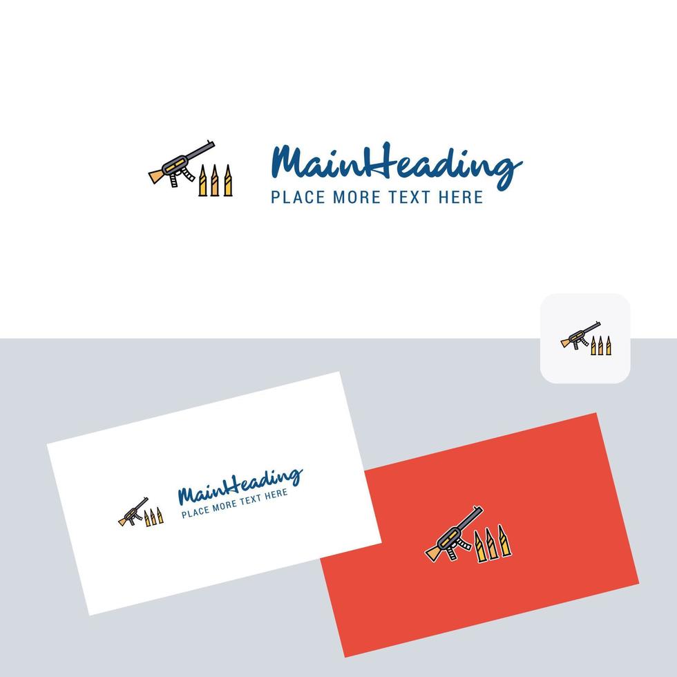 Guns vector logotype with business card template Elegant corporate identity Vector