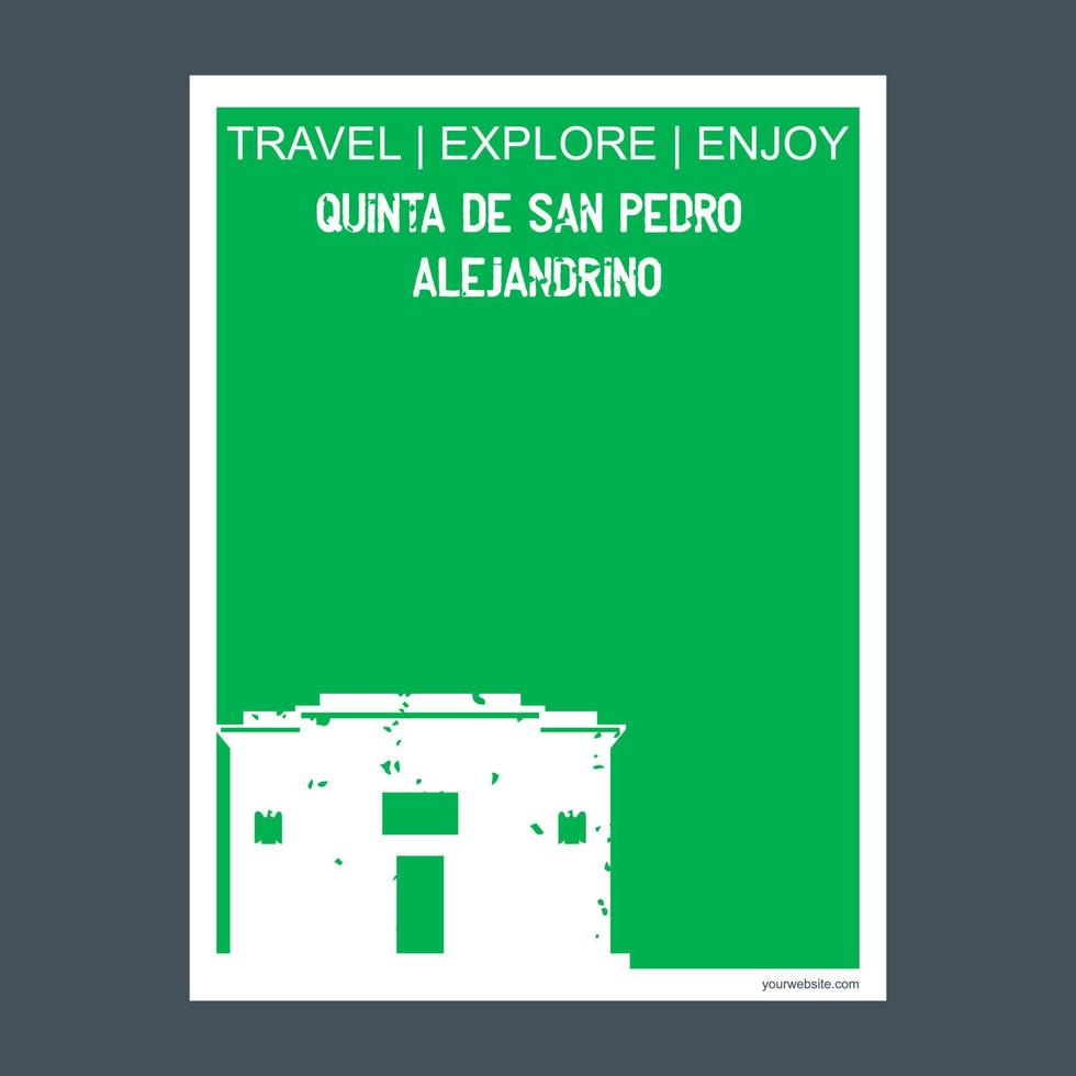 Quinta De San Pedro Alejandrino Santa Marta Colombia monument landmark brochure Flat style and typography vector