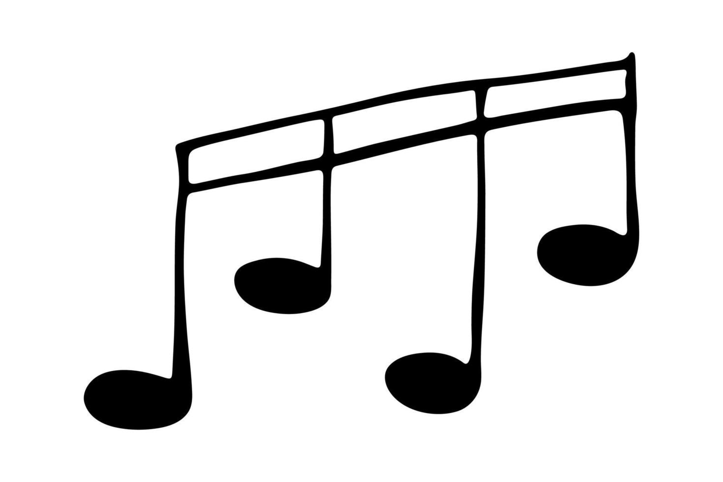 Music note doodle. Hand drawn musical symbol. Single element for print, web, design, decor, logo vector