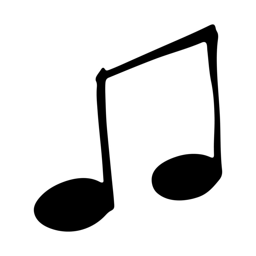 Music note doodle. Hand drawn musical symbol. Single element for print, web, design, decor, logo vector