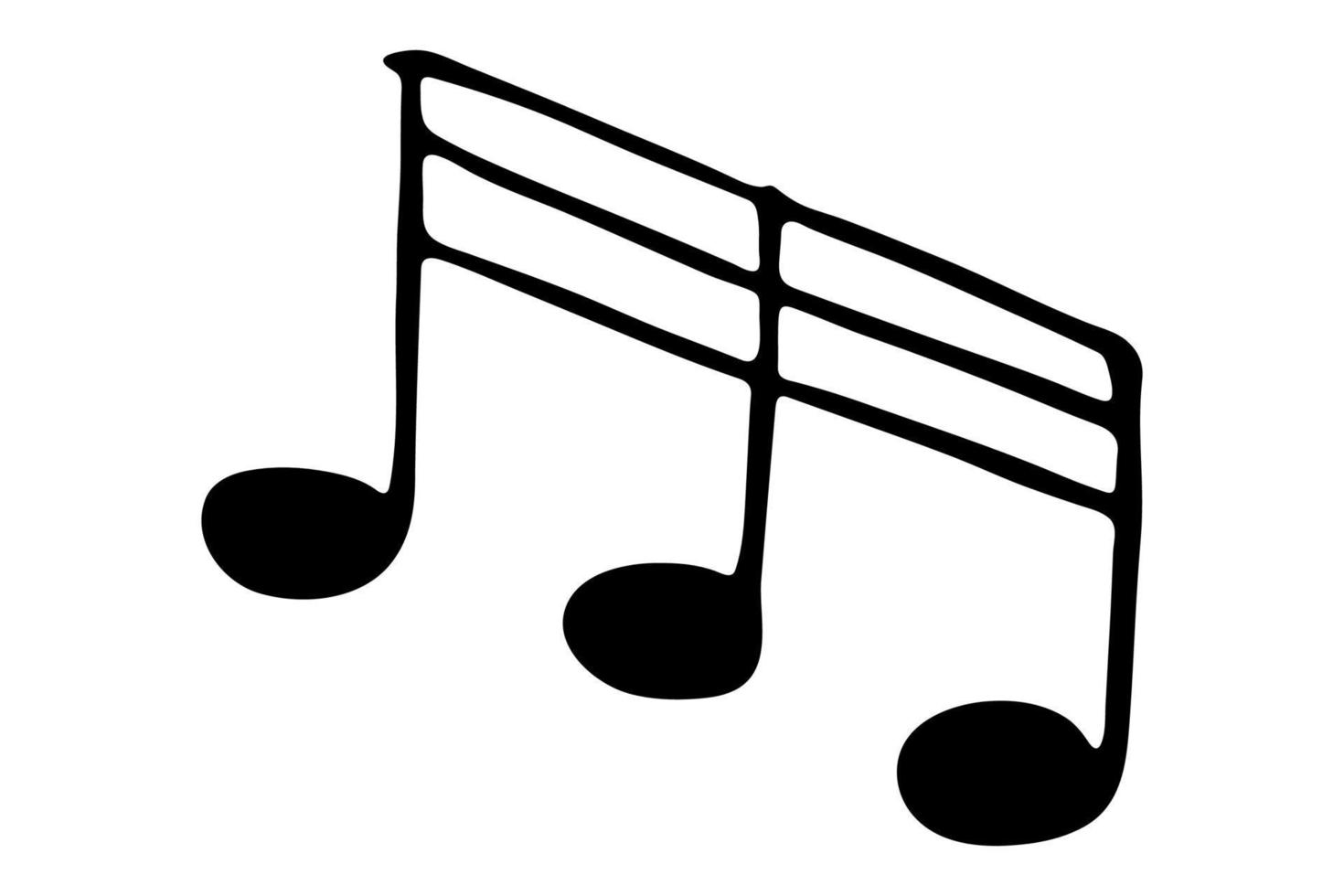 garabato de nota musical. símbolo musical dibujado a mano. elemento único para impresión, web, diseño, decoración, logotipo vector