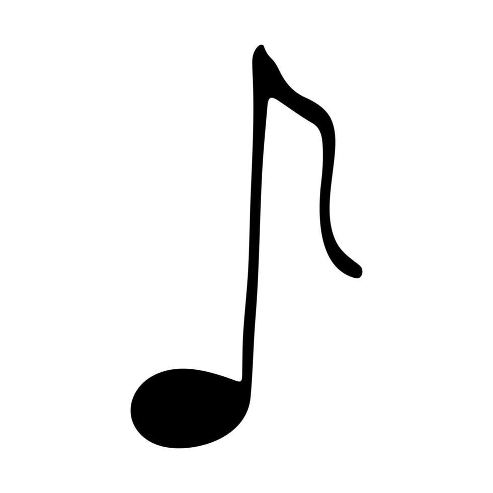 Music note doodle. Hand drawn musical symbol. Single element for print, web, design, decor, logo vector