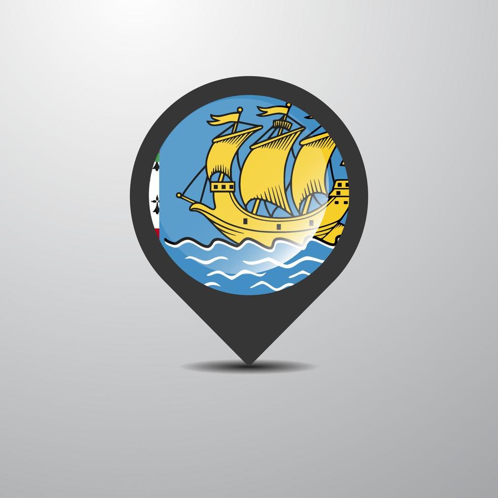 Saint Pierre and Miquelon Map Pin vector