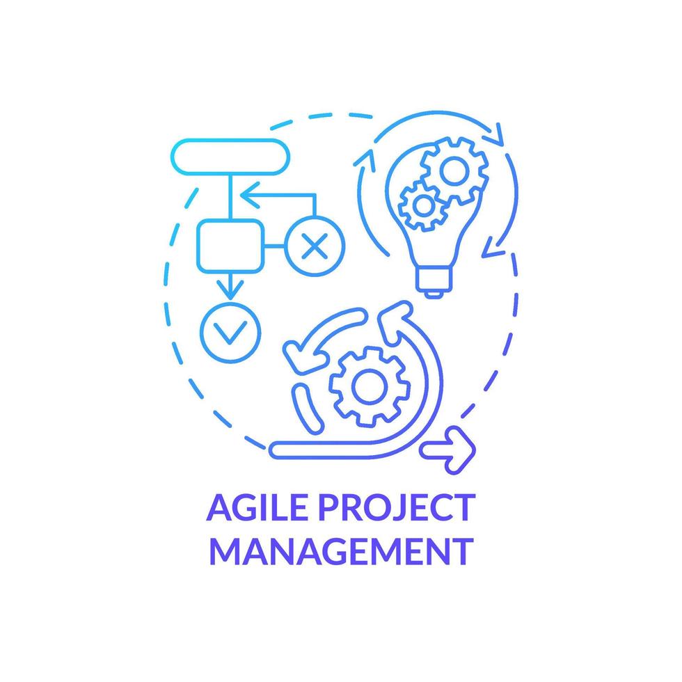 Agile project management blue gradient concept icon. Adaptive plan. Flexible planning for business abstract idea thin line illustration. Isolated outline drawing. vector