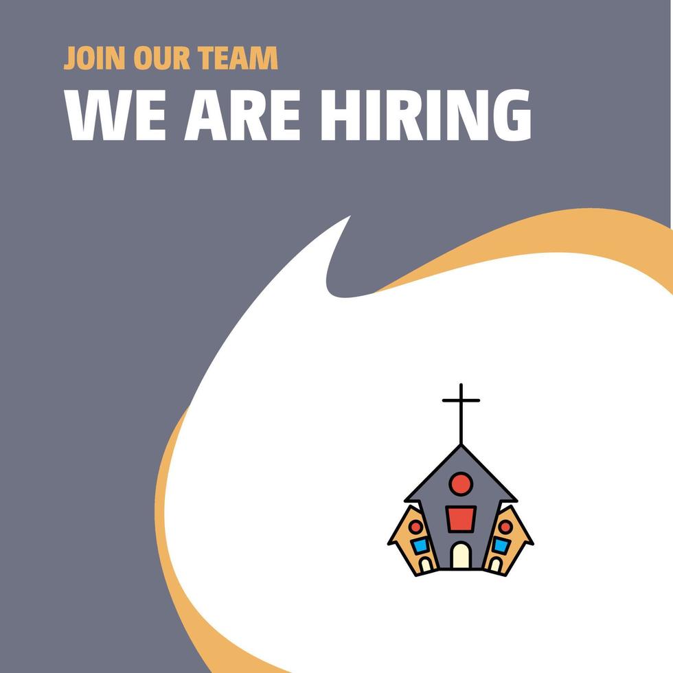 Join Our Team Busienss Company Church We Are Hiring Poster Callout Design Vector background