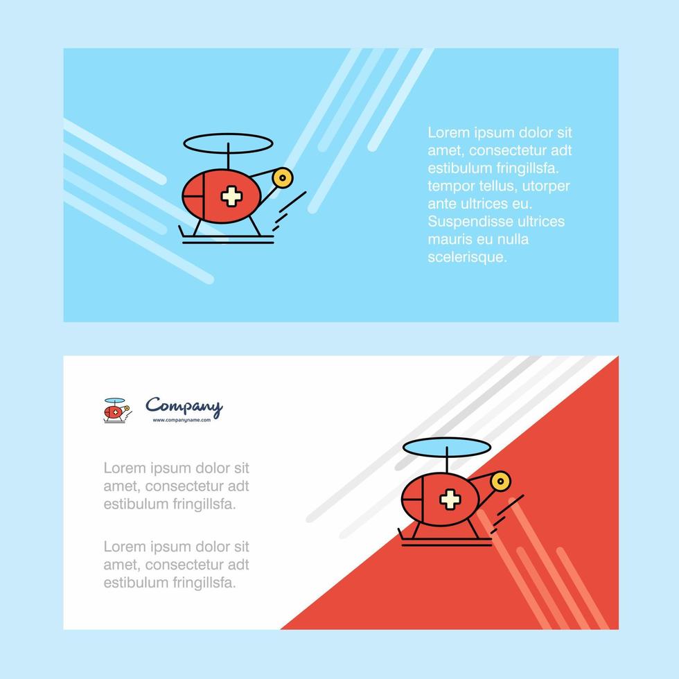 Helicopter ambulance abstract corporate business banner template horizontal advertising business banner vector