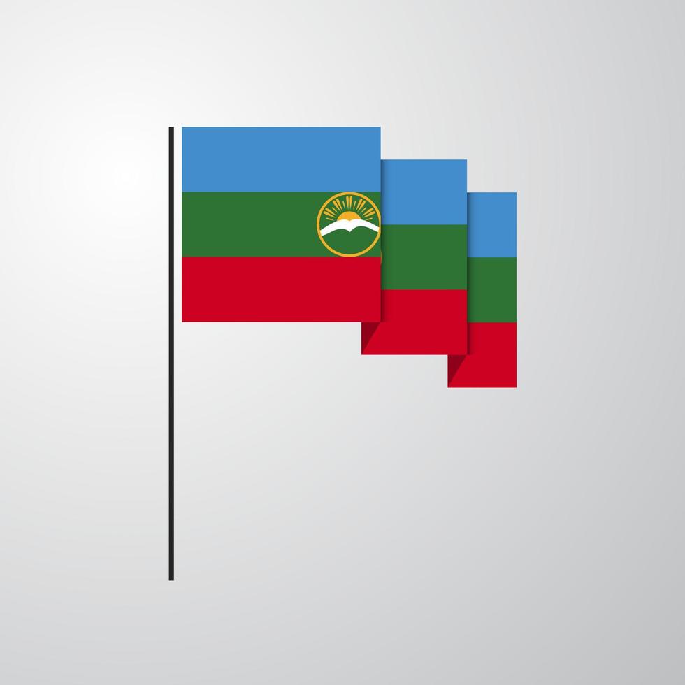 Karachay Chekessia waving Flag creative background vector