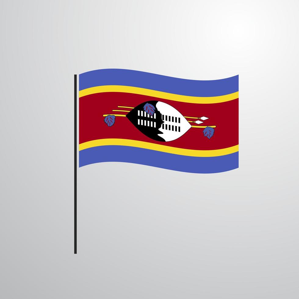 Swaziland waving Flag vector