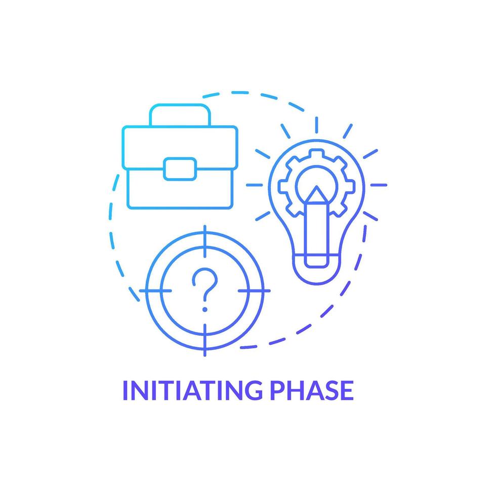 Initiating phase blue gradient concept icon. Business processes beginning. Project management abstract idea thin line illustration. Isolated outline drawing. vector