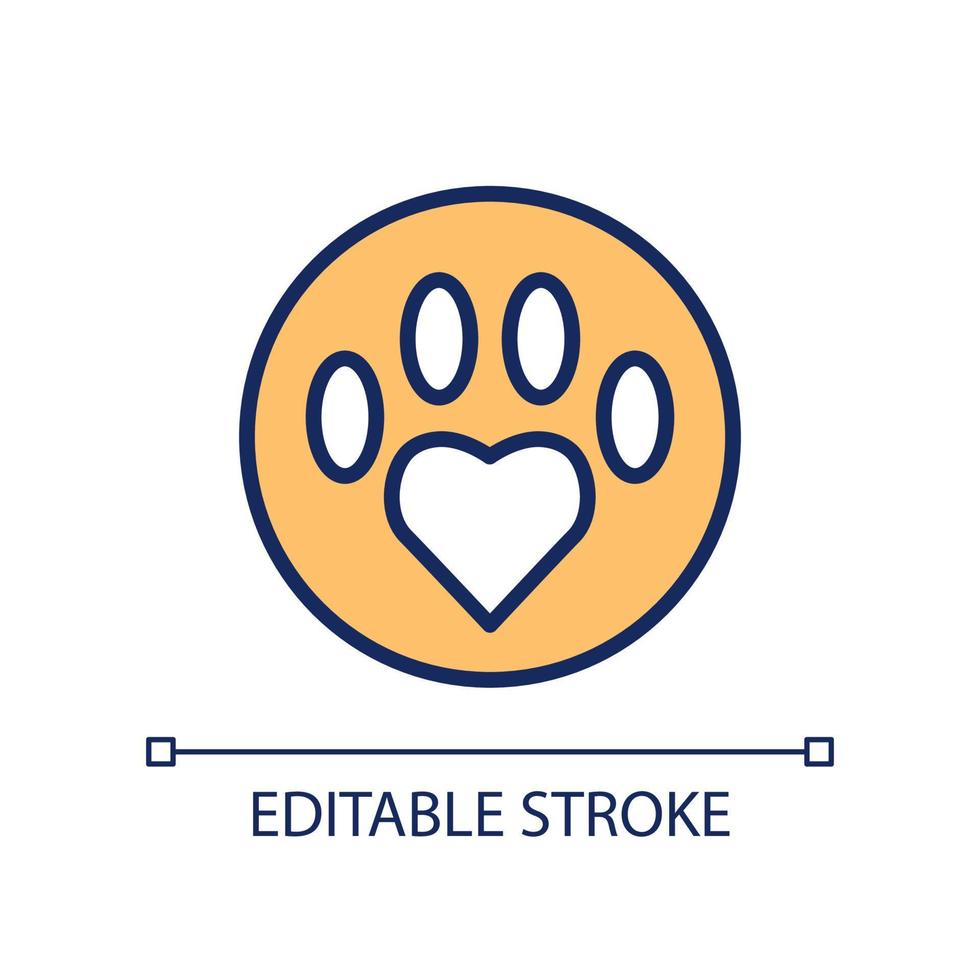 Animal hospital RGB color icon. Keep pet healthy. Caring for animals in shelter. Volunteer program. Isolated vector illustration. Simple filled line drawing. Editable stroke.