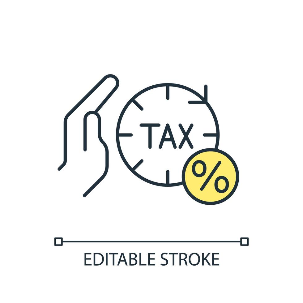 Tax holiday RGB color icon. Temporary break in regular payments. Entrepreneurs advantages. Isolated vector illustration. Simple filled line drawing. Editable stroke.