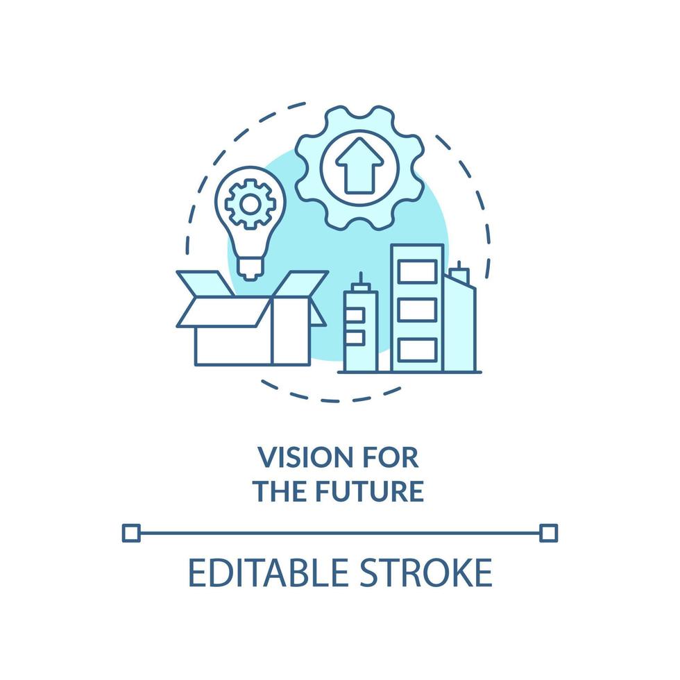 Vision for future turquoise concept icon. Characteristic of good housing developer abstract idea thin line illustration. Isolated outline drawing. Editable stroke. vector