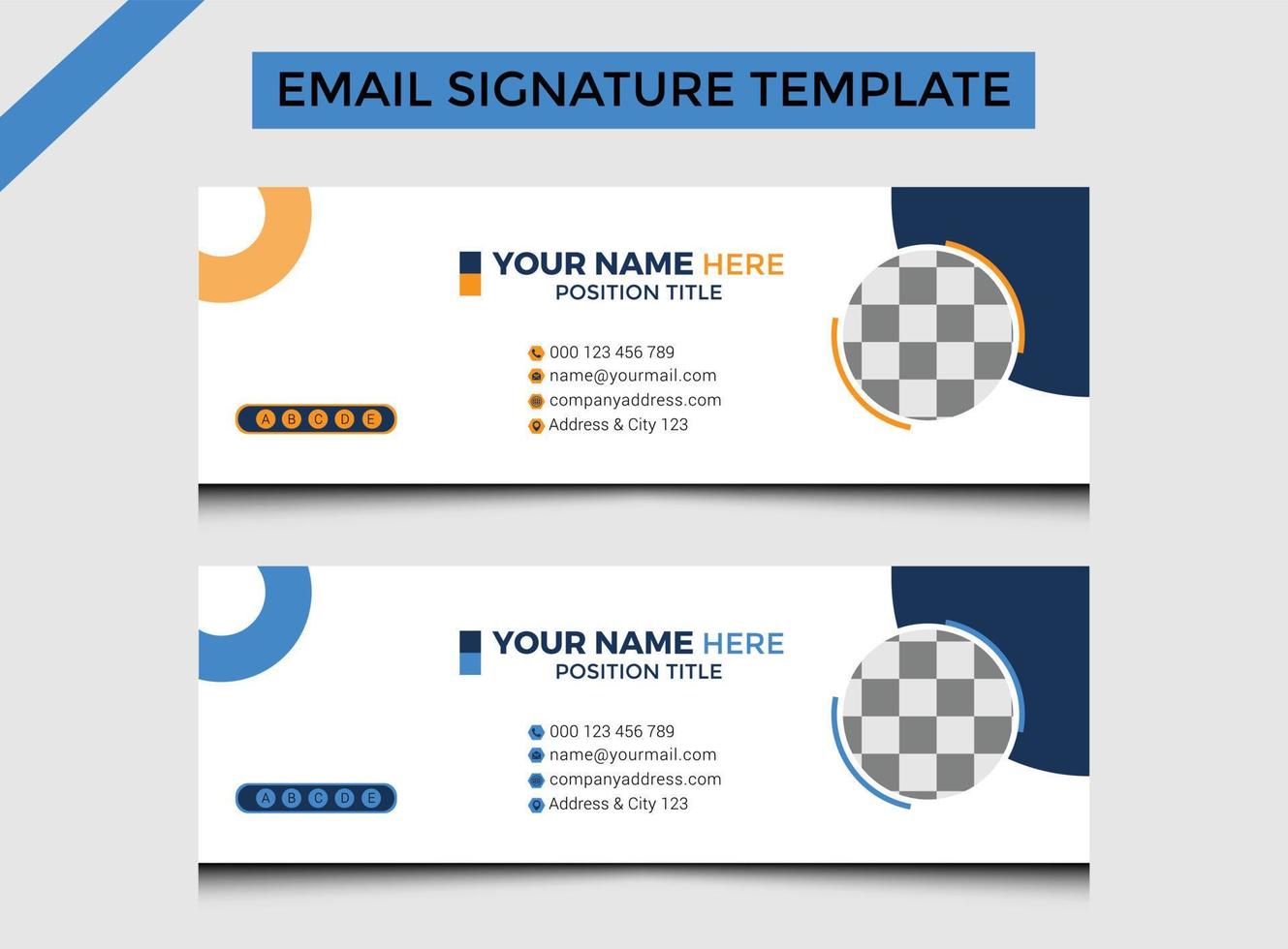 Creative business email signature template vector