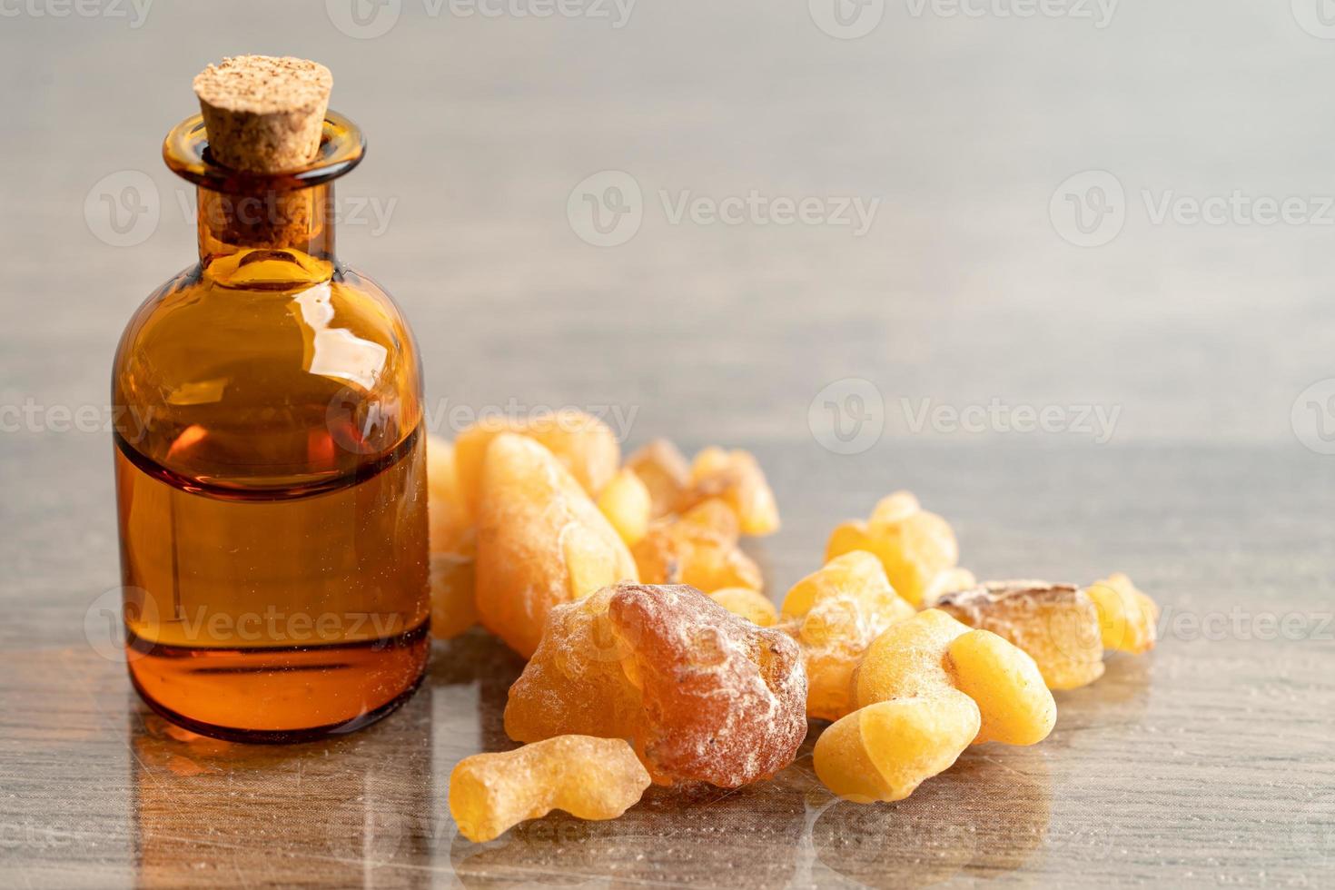 Frankincense or olibanum aromatic resin used in incense and perfumes. photo