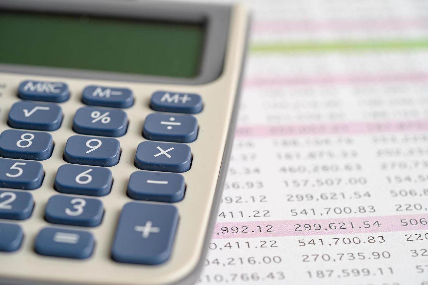 Spreadsheet table paper. Finance development, Banking Account, Statistics Investment Analytic research data economy, trading, office reporting Business company concept. photo