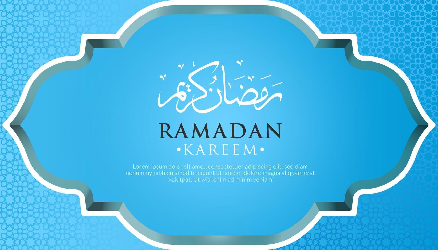 Ramadan kareem arabic luxury ornamental blue color background vector