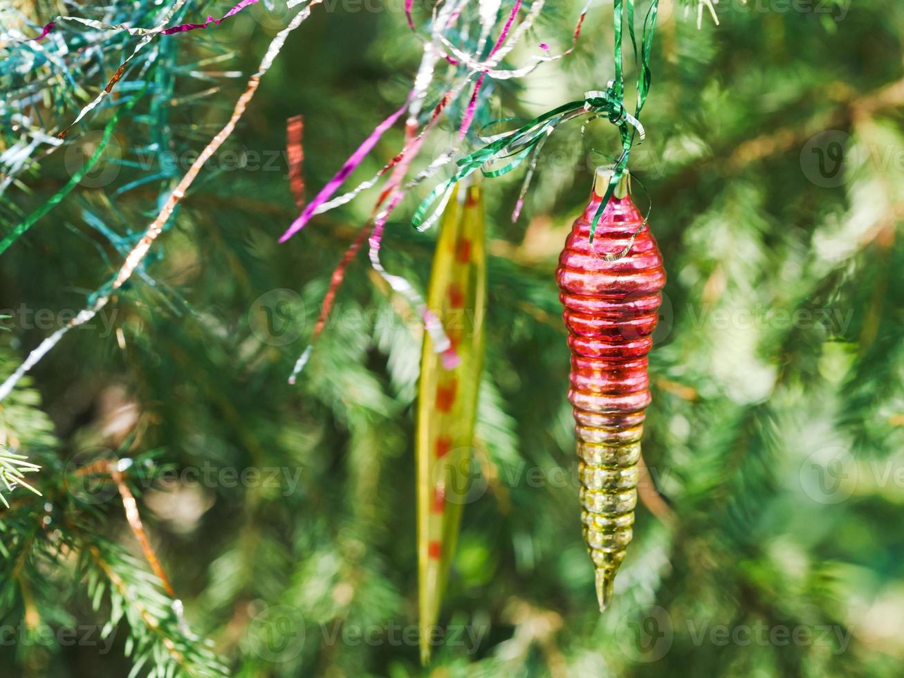two old glass icicles christmas decoration photo