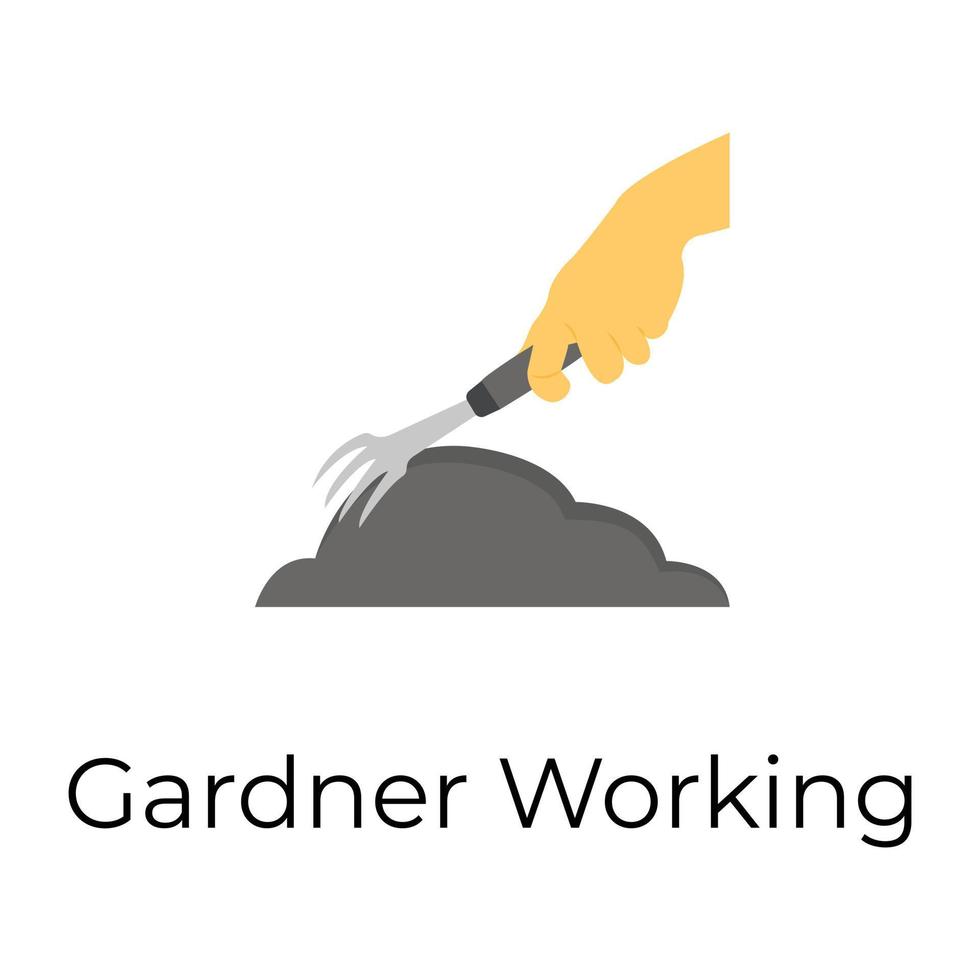 Trendy Gardener Working vector