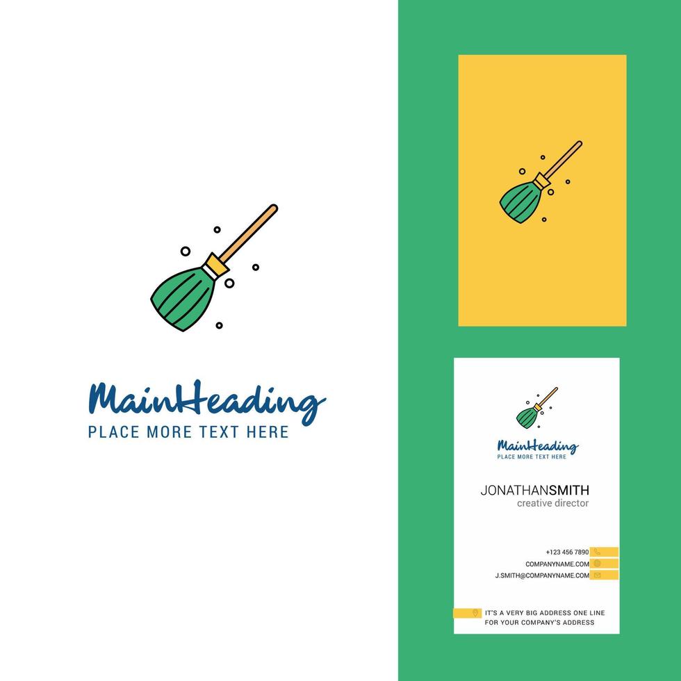 Broom Creative Logo and business card vertical Design Vector