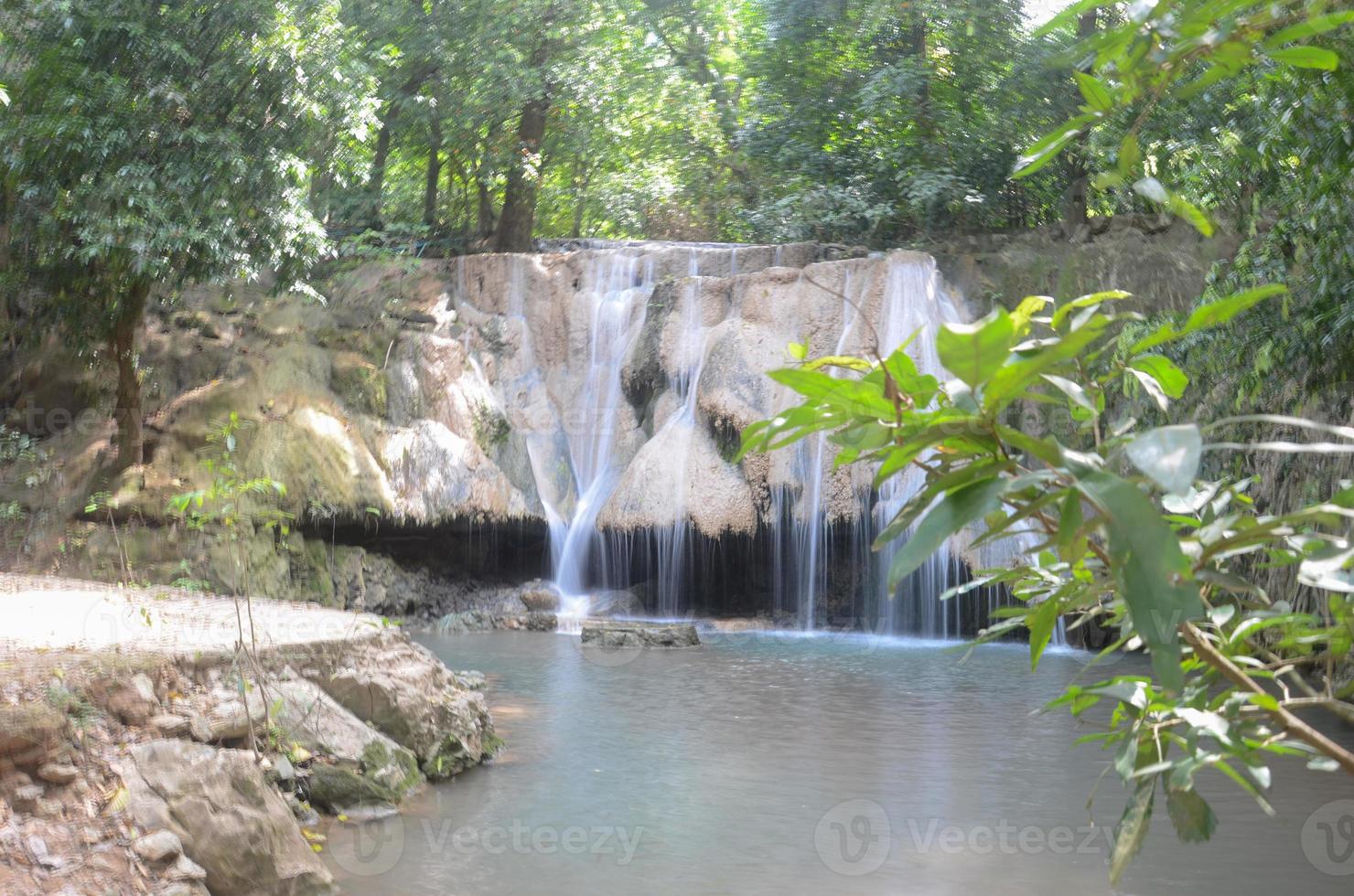 Beautiful landscape. View of small Waterfall in Wat Tam Pra Bodhisattva at Saraburi province. Thailand photo