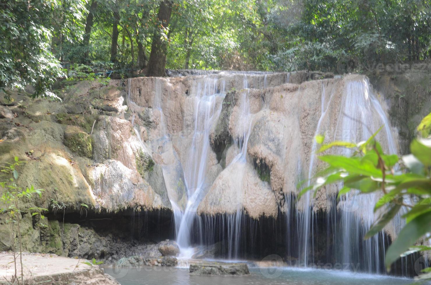 Beautiful landscape. View of small Waterfall in Wat Tam Pra Bodhisattva at Saraburi province. Thailand photo