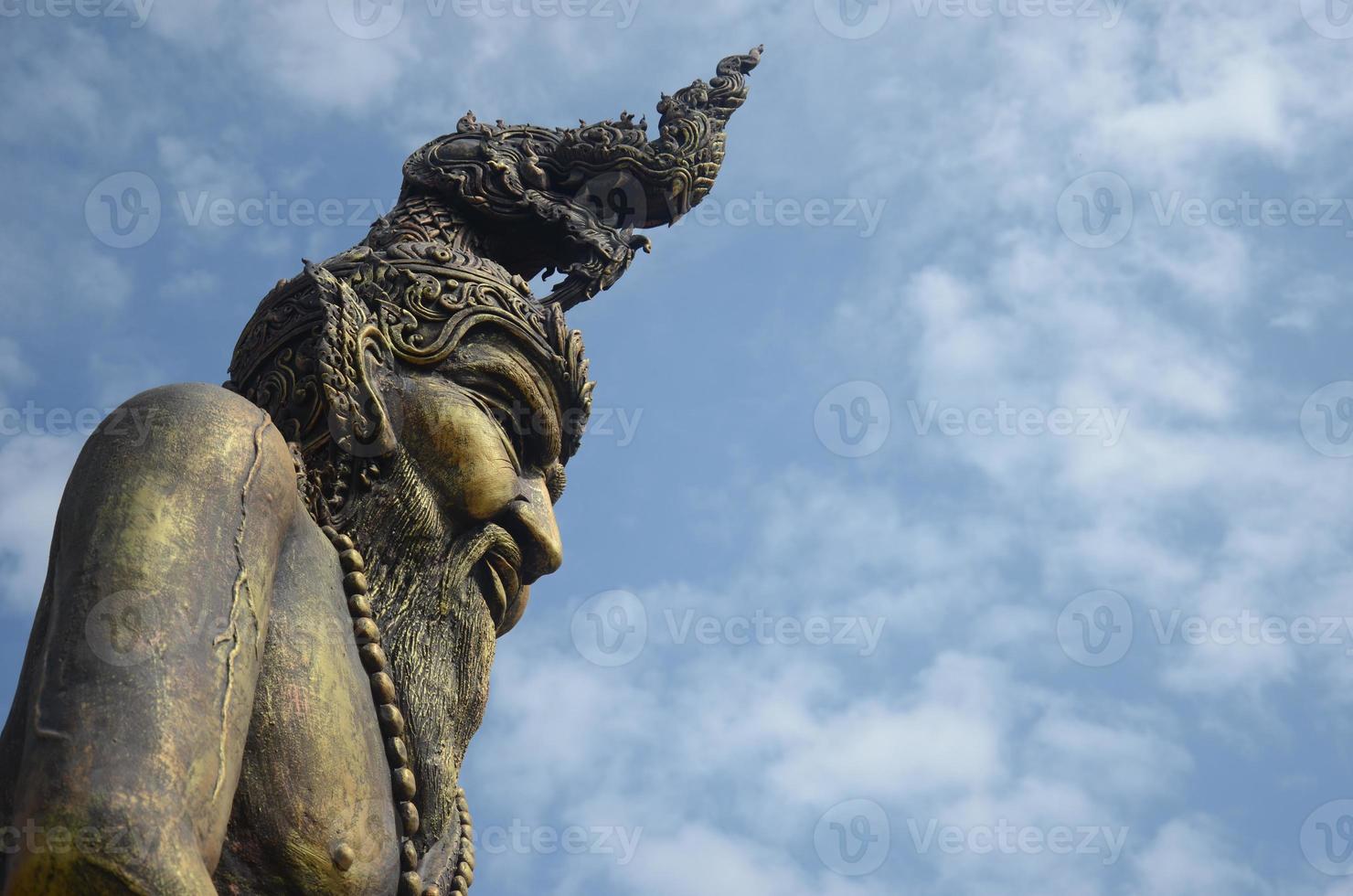 Side view, Reverend Grandfather Hermit Puchong Nagarat.  Kaeng Khoi Temple, Saraburi Province photo