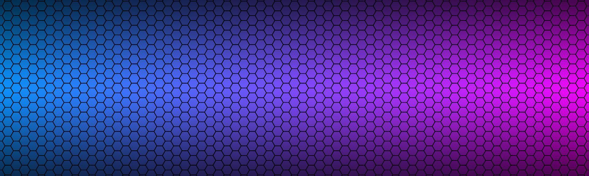 Modern high resolution blue and pink geometric background with polygonal grid. Abstract black metallic hexagonal pattern. Simple vector illustration