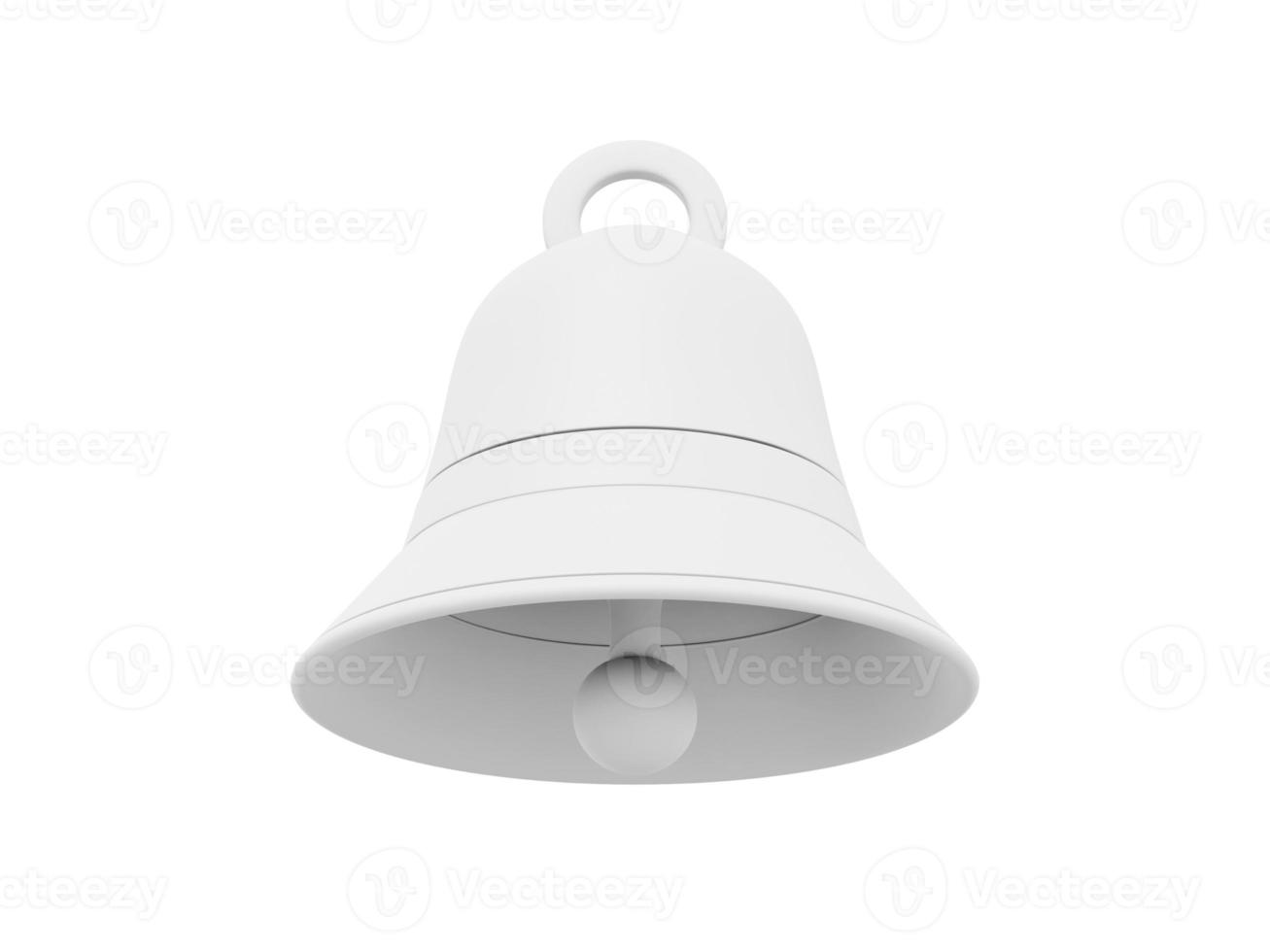 White bell, notification symbol. 3D rendering. Icon on white background. photo