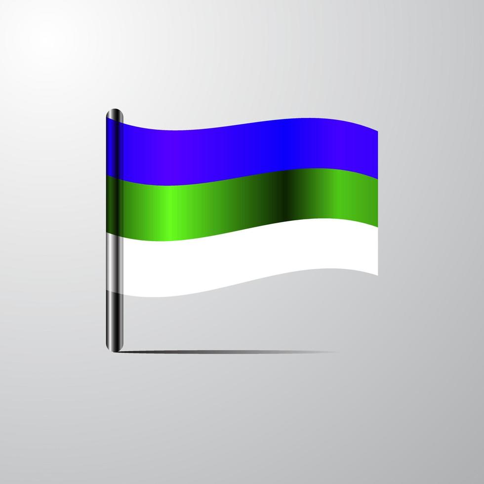 Komi waving Shiny Flag design vector