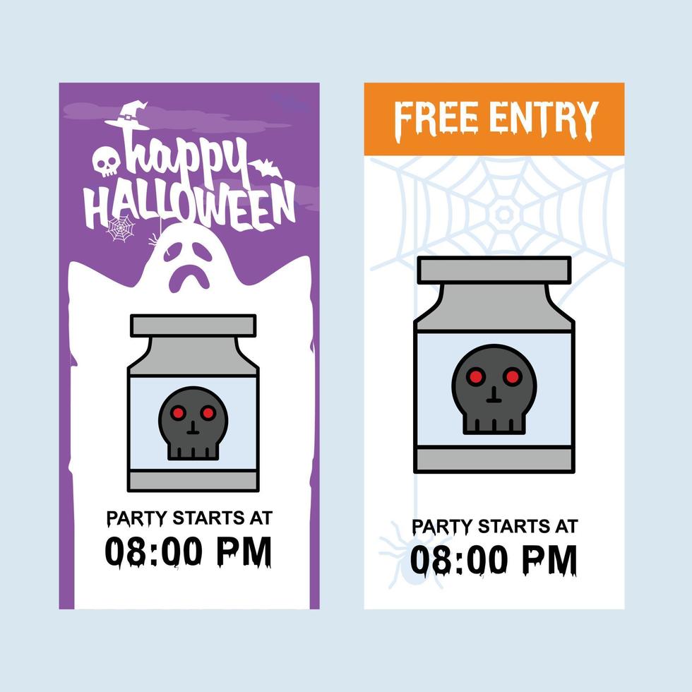 Happy Halloween invitation design with poison vector