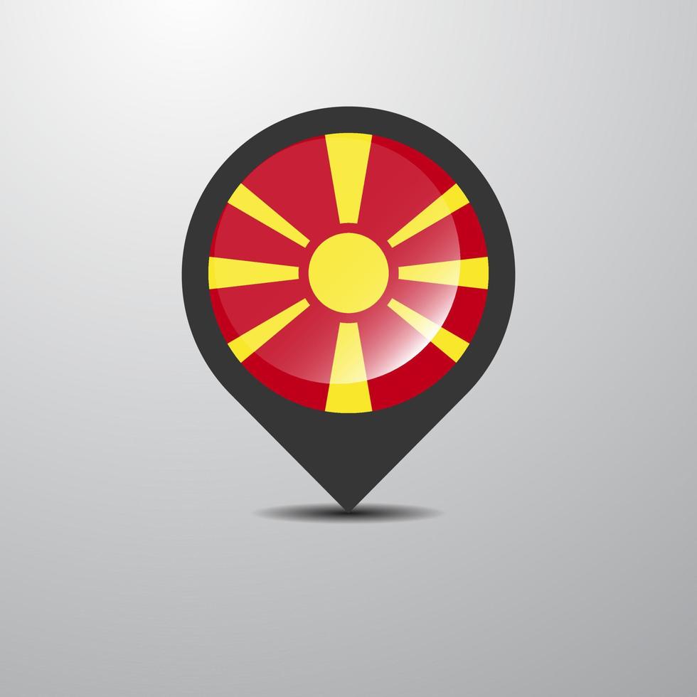 alfiler de mapa de macedonia vector