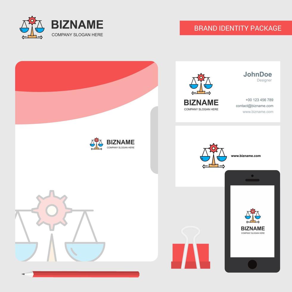 Justice Business Logo File Cover Visiting Card and Mobile App Design Vector Illustration