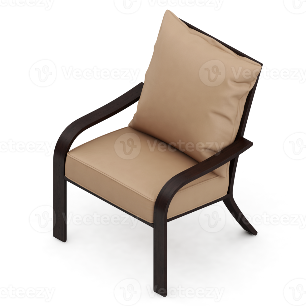 chaise isométrique rendu isolé 3d png