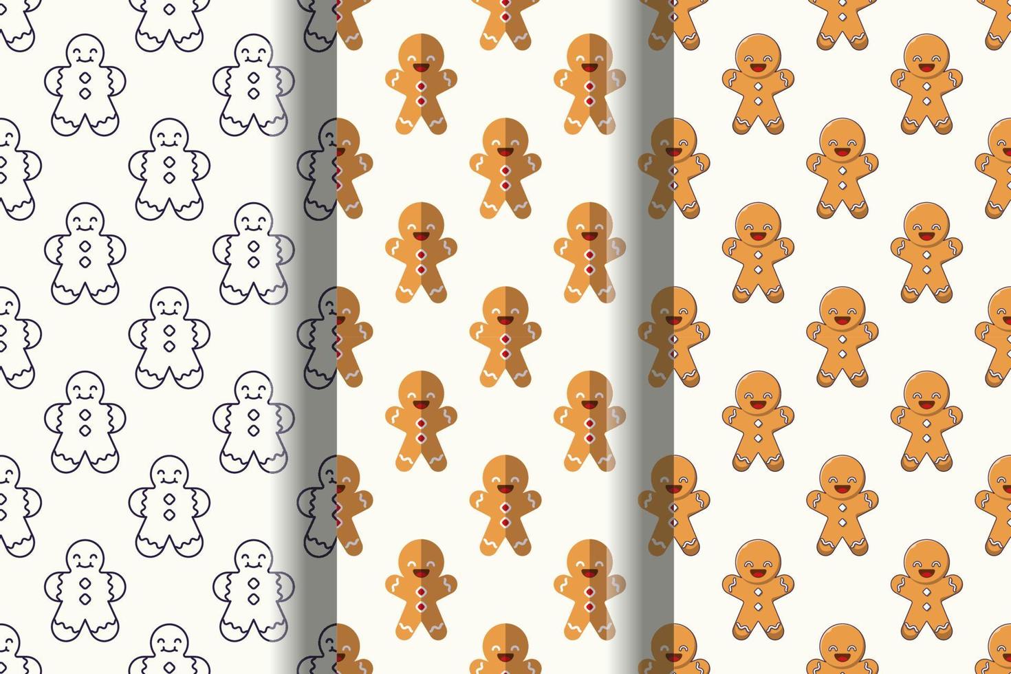 Collection of vibrant seamless vector patterns of ginger man for web sites and printing