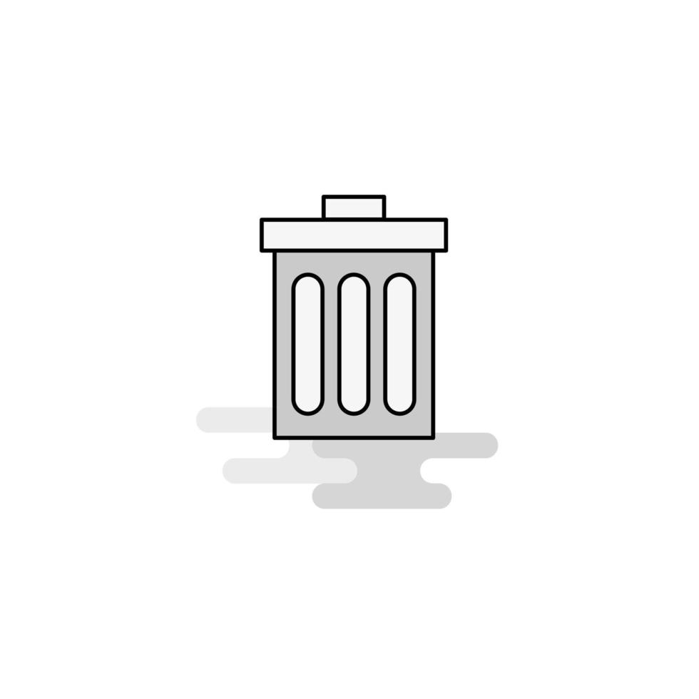 Trash Web Icon Flat Line Filled Gray Icon Vector
