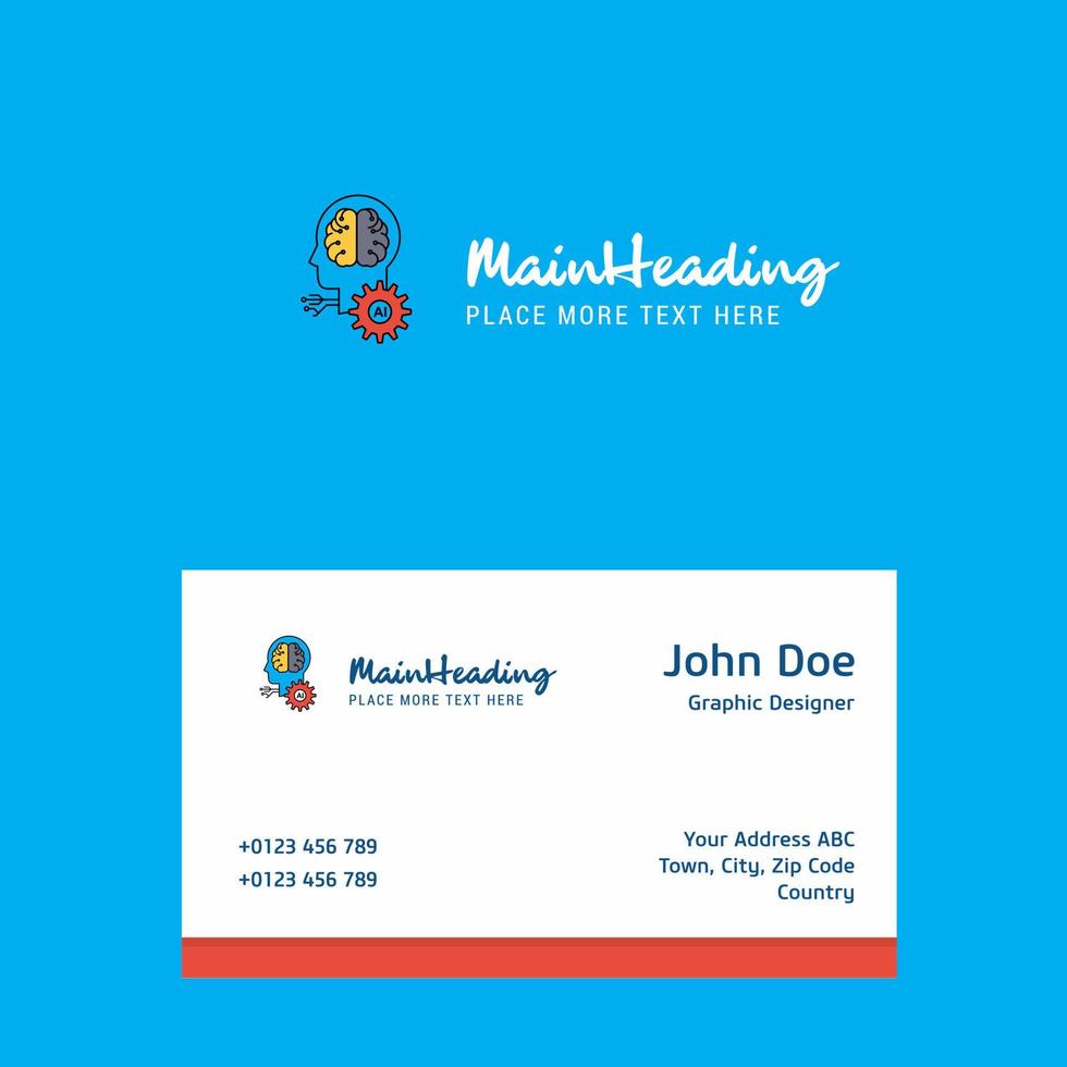 Artificial intelligence logo Design with business card template Elegant corporate identity Vector