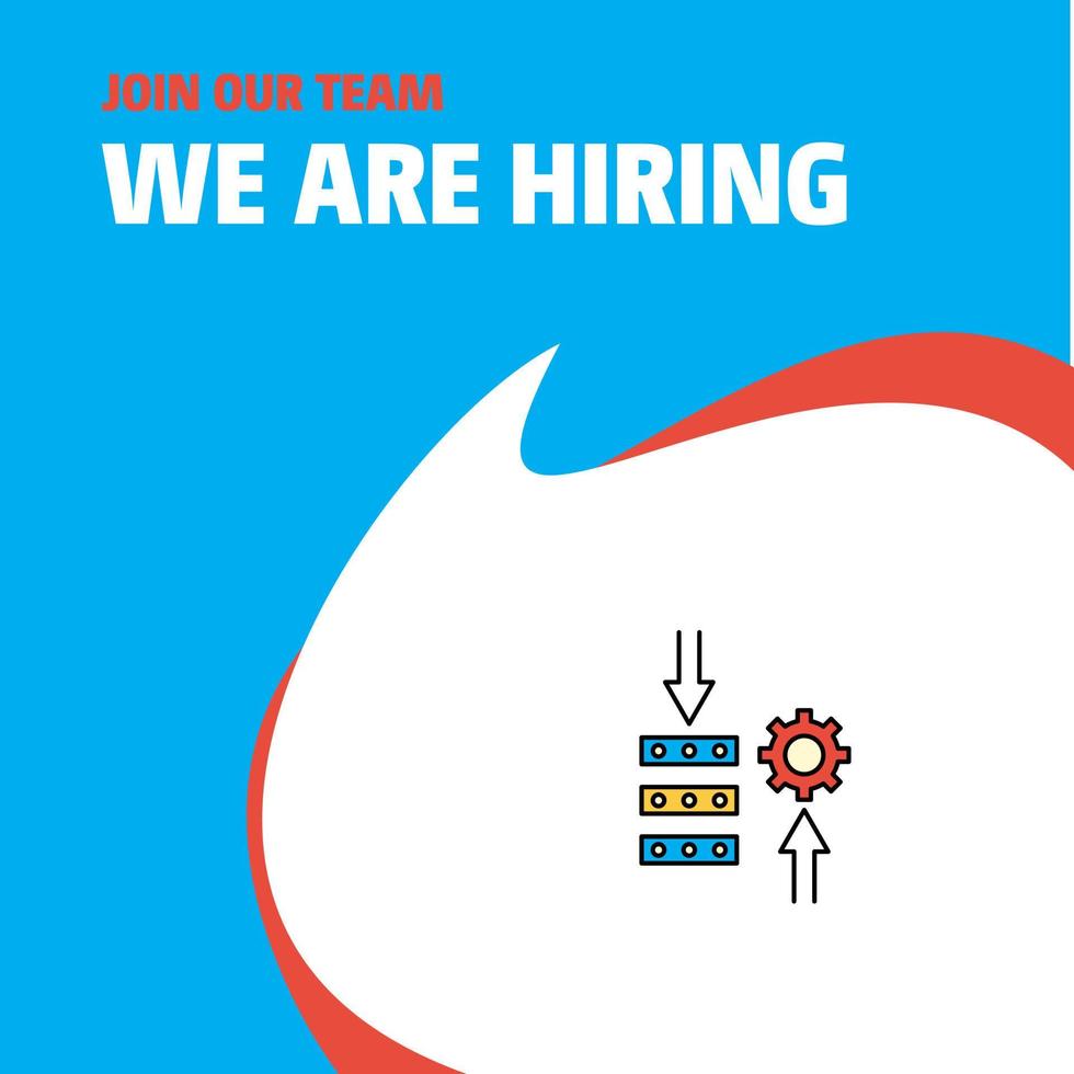 Join Our Team Busienss Company Network setting We Are Hiring Poster Callout Design Vector background