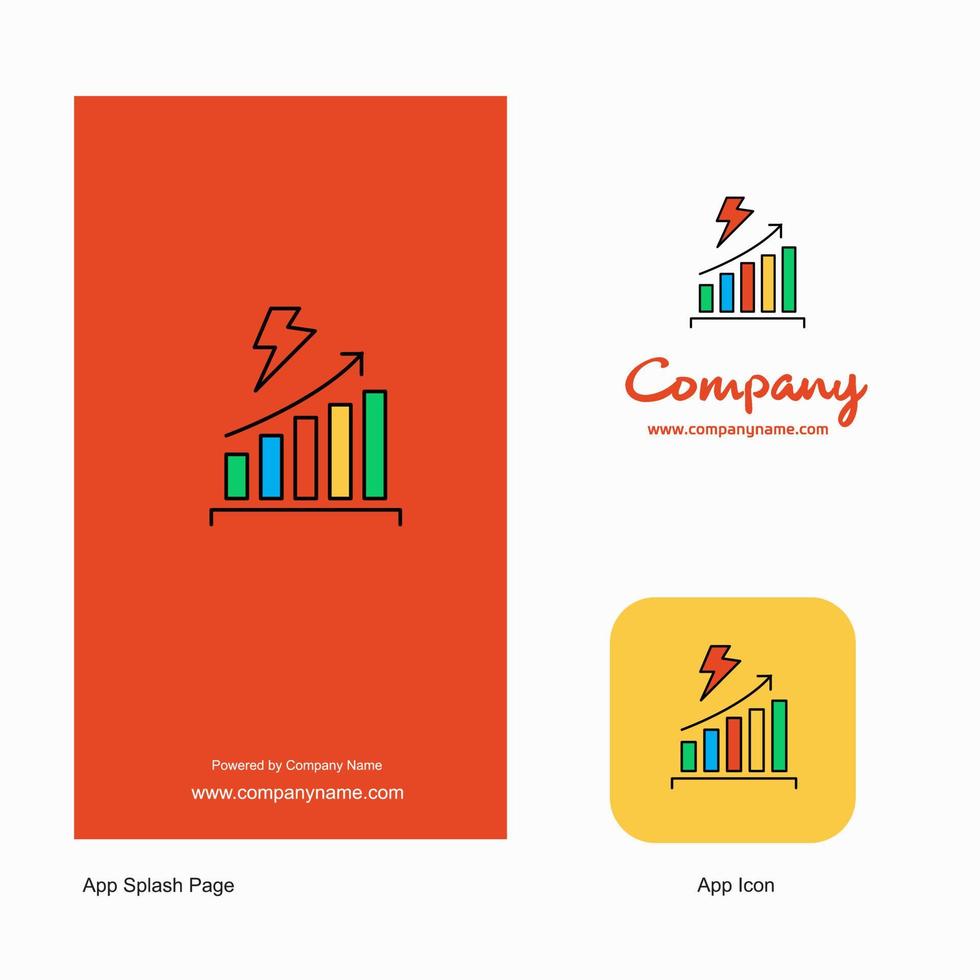 Graph rising Company Logo App Icon and Splash Page Design Creative Business App Design Elements vector