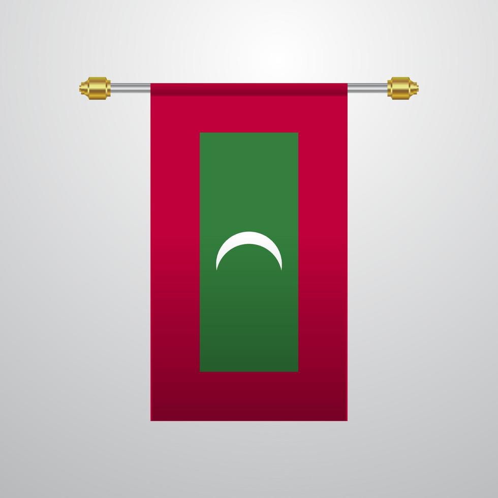 maldivas bandera colgante vector