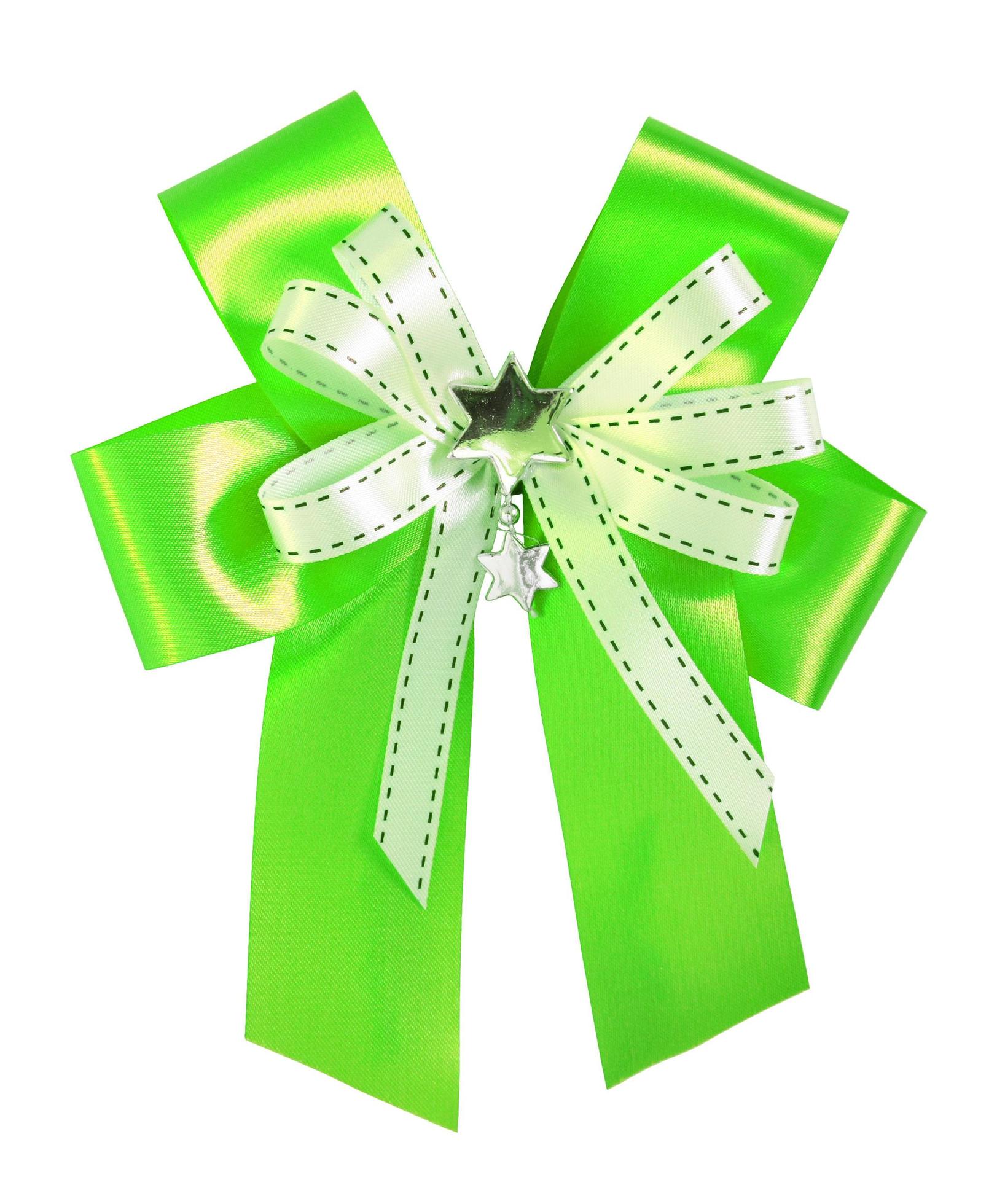 Green ribbon and bow Isolated on white background 14027772 Stock Photo