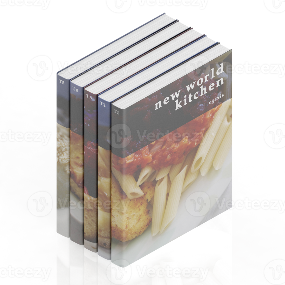 Isometric Books 3D render png