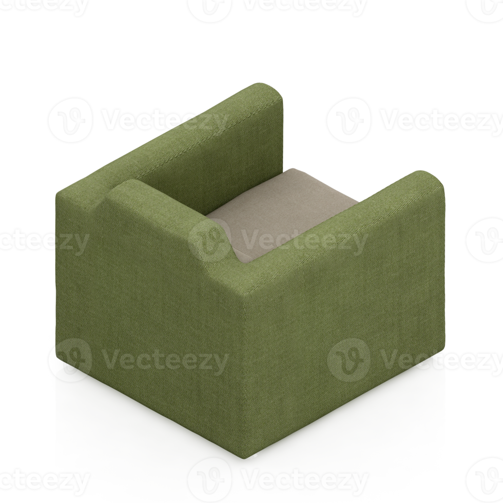 Isometric Armchair Isolated 3D render png